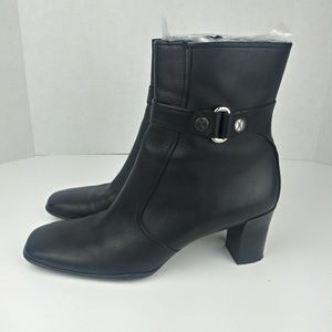Cole Haan Leather Zip Up Ankle Boots